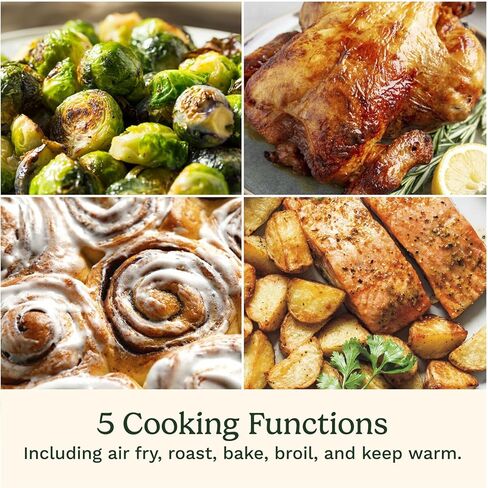 مقلاة هوائية بسلة 6 كوارت من كويزينارت مع تحكم في درجة الحرارة وشاشة رقمية (AIR-200، ستانلس ستيل وأسود) مع ملقط طعام من النايلون، وملعقتين من السيليكون وقفازين للفرن (4 قطع) in Kuwait