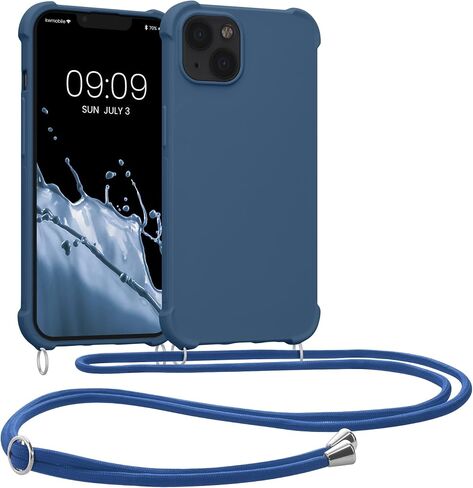kwmobile Crossbody Case Compatible with Apple iPhone 13 Case - TPU Silicone Cover with Strap - Red in Saudi Arabia