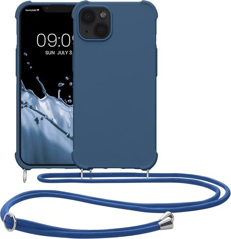 kwmobile Crossbody Case Compatible with Apple iPhone 13 Case - TPU Silicone Cover with Strap - Red in Saudi Arabia