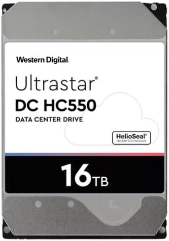 Western Digital 0F38357 Ultrastar DC HC550 3.5" Helium Platform Enterprise Data Hard Disk Drive, 16TB Capacity, 7200RPM, 512MB Buffer (Renewed) in Saudi Arabia