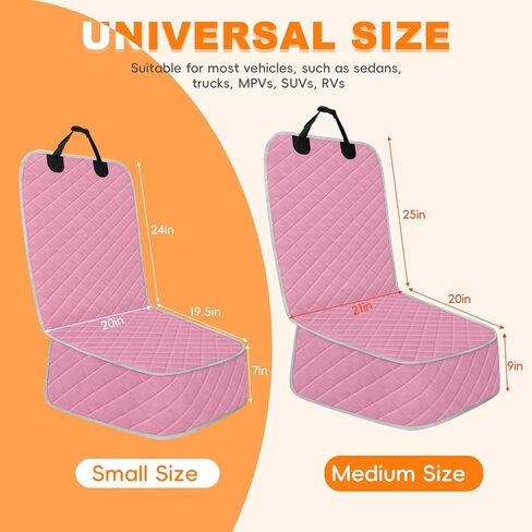 Tuwubi غطاء مقعد الكلب الأمامي، أغطية مقاعد السيارة المقاومة للماء للكلاب، أغطية مقاعد كرسي الكابتن المقاومة للخدش، حماية كاملة لمقعد السيارة للحيوانات الأليفة لشاحنة SUV MPV سيدان (S، أسود، مجموعة واحدة) in Kuwait