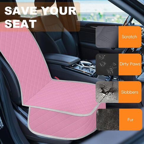 Tuwubi غطاء مقعد الكلب الأمامي، أغطية مقاعد السيارة المقاومة للماء للكلاب، أغطية مقاعد كرسي الكابتن المقاومة للخدش، حماية كاملة لمقعد السيارة للحيوانات الأليفة لشاحنة SUV MPV سيدان (S، أسود، مجموعة واحدة) in Kuwait