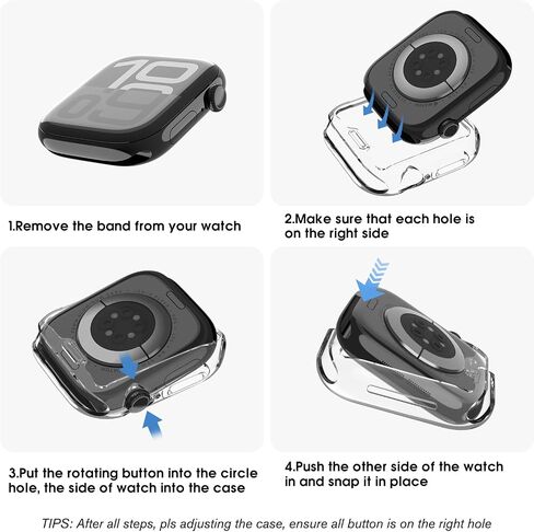 حافظة Fintie مكونة من 3 قطع متوافقة مع Apple Watch Series 10 مقاس 46 مم، واقي شاشة ناعم من مادة TPU وغطاء حماية شامل من الصدمات لملحقات iWatch 10، أسود/شفاف/فضي in Saudi Arabia