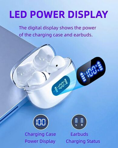 Wireless Earbuds P1 PRO, Earphones Wireless Bluetooth Headphones with Clear Call Mics Ear Buds, Comfortable Fit, IPX7 Waterproof Headset Long Battery Life, 30H Playtime for Sports Workout in Saudi Arabia