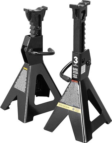 BIG RED 3 Ton Aluminum Jack Stands, for Cars, ATV's and UTV's, with 6 Locking Support Pins, Red/Silver, 2 Pack in Kuwait