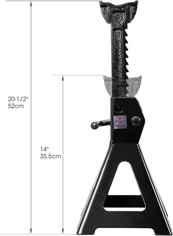 BIG RED 3 Ton Aluminum Jack Stands, for Cars, ATV's and UTV's, with 6 Locking Support Pins, Red/Silver, 2 Pack in Kuwait