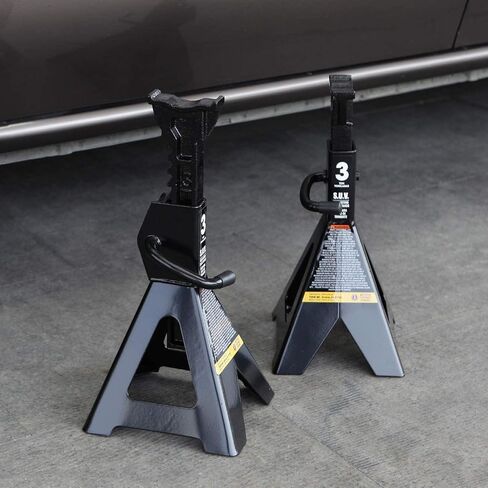 BIG RED 3 Ton Aluminum Jack Stands, for Cars, ATV's and UTV's, with 6 Locking Support Pins, Red/Silver, 2 Pack in Kuwait