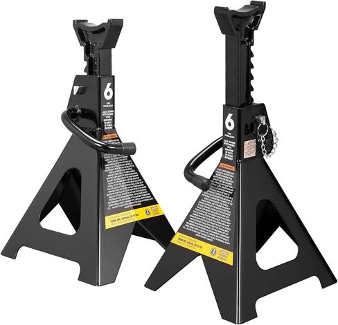 BIG RED 3 Ton Aluminum Jack Stands, for Cars, ATV's and UTV's, with 6 Locking Support Pins, Red/Silver, 2 Pack in Kuwait