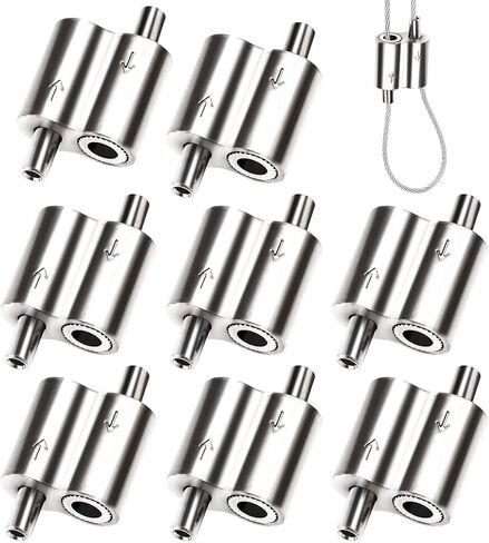 24 Pcs Wire Cable Clamps Kit - 8 Pcs M2 Wire Rope Cable Clip Clamp, 8 Pcs M3 Stainless Steel Thimble, 8 Pcs M3 Aluminum Crimping Loop Sleeve for 1/16" Wire Rope Rigging Tent Rope Guard Railing in Saudi Arabia