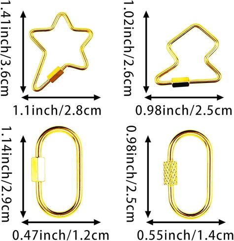 4 حزمة حلقة تسلق صغيرة للمفاتيح سلسلة المفاتيح كليب قلادة مجوهرات رابط مشبك برغي قفل كليب البيضاوي قفل حامل بسيط المشبك الفولاذ المقاوم للصدأ المسمار قفل سلسلة المفاتيح الذهب معدن سلسلة المفاتيح كليب هوك in Kuwait