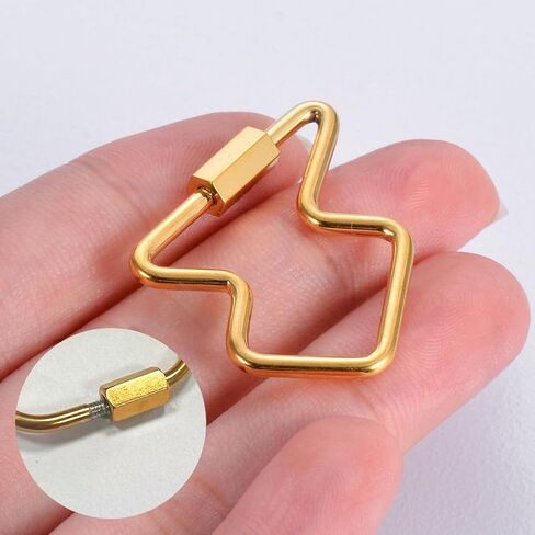4 حزمة حلقة تسلق صغيرة للمفاتيح سلسلة المفاتيح كليب قلادة مجوهرات رابط مشبك برغي قفل كليب البيضاوي قفل حامل بسيط المشبك الفولاذ المقاوم للصدأ المسمار قفل سلسلة المفاتيح الذهب معدن سلسلة المفاتيح كليب هوك in Kuwait