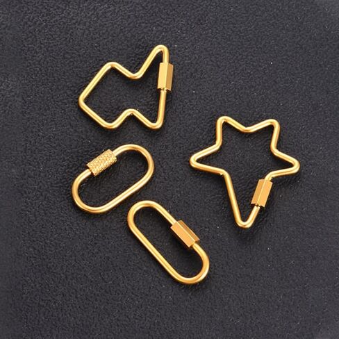 4 حزمة حلقة تسلق صغيرة للمفاتيح سلسلة المفاتيح كليب قلادة مجوهرات رابط مشبك برغي قفل كليب البيضاوي قفل حامل بسيط المشبك الفولاذ المقاوم للصدأ المسمار قفل سلسلة المفاتيح الذهب معدن سلسلة المفاتيح كليب هوك in Kuwait