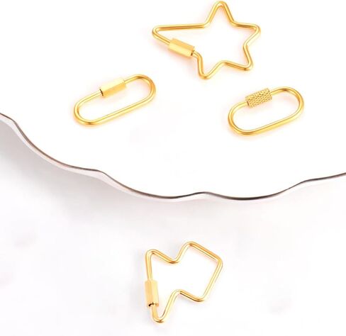 4 حزمة حلقة تسلق صغيرة للمفاتيح سلسلة المفاتيح كليب قلادة مجوهرات رابط مشبك برغي قفل كليب البيضاوي قفل حامل بسيط المشبك الفولاذ المقاوم للصدأ المسمار قفل سلسلة المفاتيح الذهب معدن سلسلة المفاتيح كليب هوك in Kuwait