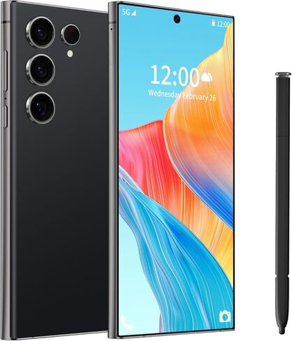 C24 Ultra Phone, 6.8" Unlocked Android Phone with S Pen, 8GB+256GB Full Netcom Unlocked Android 14 Smartphone, 6800mAh Battery, Fast Charging, Face ID Unlocked Cell Phone (Grey) in Saudi Arabia