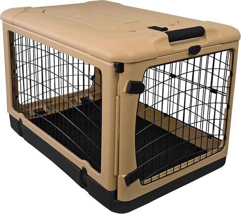 قفص فولاذي "The Other Door" بأربعة أبواب للكلاب والقطط مع باب على طراز المرآب من Pet Gear، يتضمن سريرًا فخمًا + حقيبة سفر، لا يتطلب أدوات، 3 موديلات، 3 ألوان in Saudi Arabia