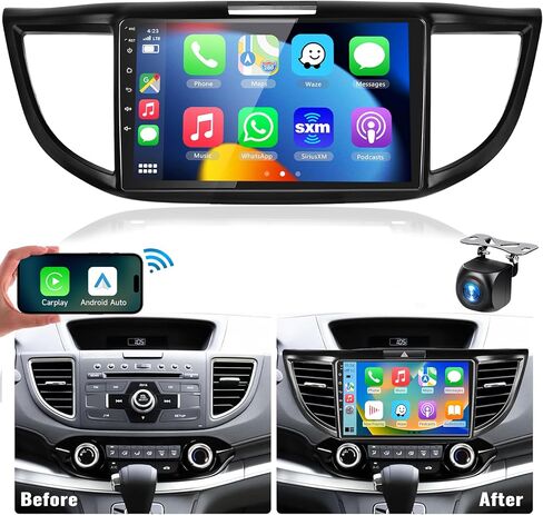 HiFi for Honda CRV 2012 2013 2014 2015 2016 Android 13 Car Radio Stereo, Wireless Carplay Android Auto 9inch Touch Screen Bluetooth Car Audio Receiver GPS Navigation WiFi Backup Camera FM/RDS SWC in Saudi Arabia