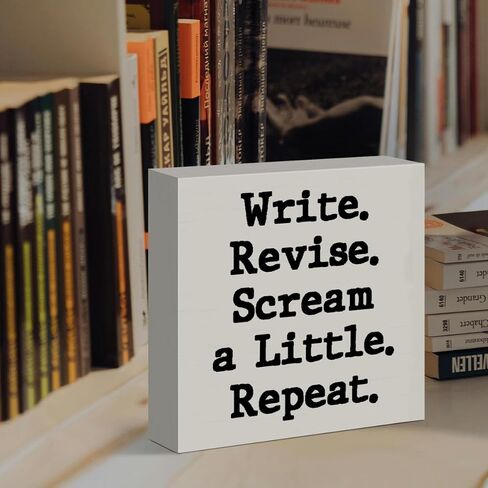 Writer Gift for Women Men, Author Novelist Typewriter Gift Writing Lover Journalist Christmas Birthday Gift, Writer Home Office Farmhouse Desk Decor Wooden Sign, Someone Out There Needs Your Writing in Saudi Arabia