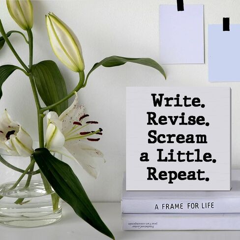 Writer Gift for Women Men, Author Novelist Typewriter Gift Writing Lover Journalist Christmas Birthday Gift, Writer Home Office Farmhouse Desk Decor Wooden Sign, Someone Out There Needs Your Writing in Saudi Arabia