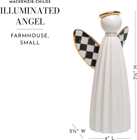 MACKENZIE-CHILDS Farmhouse Illuminated Angel Figurine, Christmas Decorative Angel, Holiday Angel Decoration for Home, Medium in Saudi Arabia