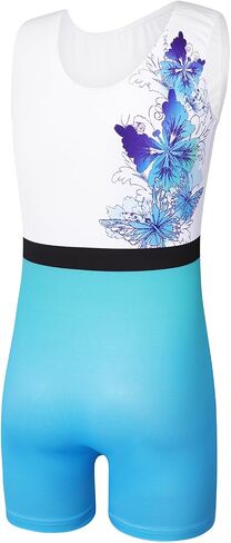 Nutyomi Girls Gymnastics Leotards with Shorts Biketards Sparkly Rhinestone Diamante Kids Tumbling Dance Outfit 2-10T in Kuwait