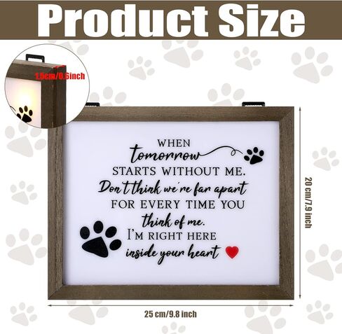 هدية تعاطف الكلب مقاس 8 بوصات × 10 بوصات LED صندوق ظلال تذكاري تذكاري هدايا الفجيعة هدايا تذكارية للحيوانات الأليفة مع مشاعر صادقة مريحة لفقدان الكلب أو القط المحبوب in Kuwait