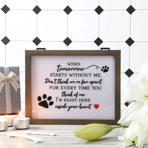 هدية تعاطف الكلب مقاس 8 بوصات × 10 بوصات LED صندوق ظلال تذكاري تذكاري هدايا الفجيعة هدايا تذكارية للحيوانات الأليفة مع مشاعر صادقة مريحة لفقدان الكلب أو القط المحبوب in Kuwait