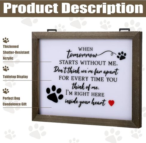 هدية تعاطف الكلب مقاس 8 بوصات × 10 بوصات LED صندوق ظلال تذكاري تذكاري هدايا الفجيعة هدايا تذكارية للحيوانات الأليفة مع مشاعر صادقة مريحة لفقدان الكلب أو القط المحبوب in Kuwait