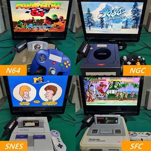 N64 إلى HDMI محول محول كابل HDMI 1080P معزز يدعم 16:9/4:3 محول فيديو محول إشارة HDMI لوحدة تحكم نينتندو 64/NGC/SFC/SNES (أسود) in Saudi Arabia