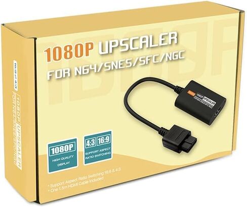 N64 إلى HDMI محول محول كابل HDMI 1080P معزز يدعم 16:9/4:3 محول فيديو محول إشارة HDMI لوحدة تحكم نينتندو 64/NGC/SFC/SNES (أسود) in Saudi Arabia
