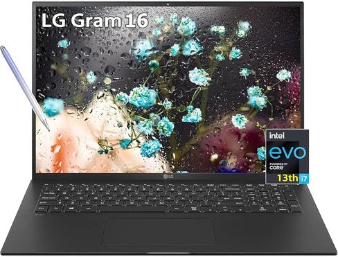 LG Gram 16Z90P Laptop 16" Ultra-Lightweight, (2560 x 1600), Intel Evo 11th gen CORE i7, 16GB RAM, 256GB SSD, Windows 11 Home, 22 Hour Battery, Alexa Built-in, 2X USB-C, HDMI, USB-A - Black in Saudi Arabia