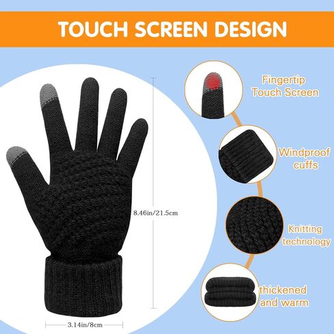 Winter Gloves for Men Women- Premium Touchscreen Cold-Resistant Plush Gloves, Suitable for Skiing, Cycling, and Outdoor Activities in Saudi Arabia