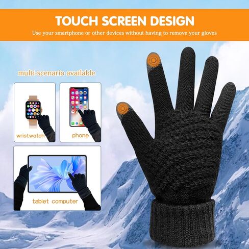Winter Gloves for Men Women- Premium Touchscreen Cold-Resistant Plush Gloves, Suitable for Skiing, Cycling, and Outdoor Activities in Saudi Arabia