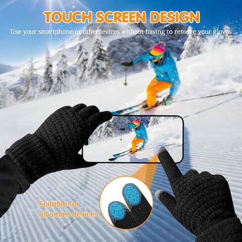 Winter Gloves for Men Women- Premium Touchscreen Cold-Resistant Plush Gloves, Suitable for Skiing, Cycling, and Outdoor Activities in Saudi Arabia