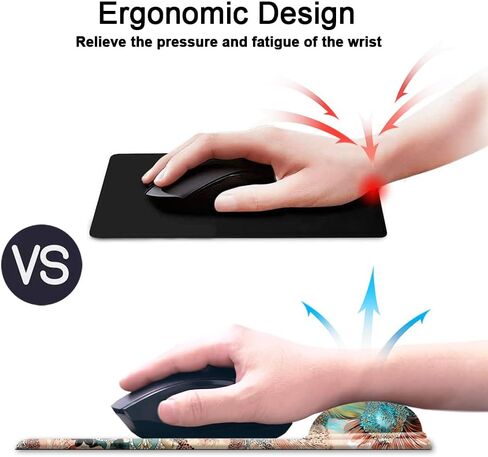 HOPONY Gel Wrist Rest Mouse Pad-Ergonomic Office Mousepad with Wrist Support-Non-Slip,Design Desk Accessories Mat for Home&Game Decor Purple Dragon in Kuwait
