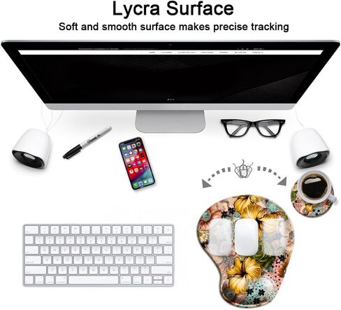 HOPONY Gel Wrist Rest Mouse Pad-Ergonomic Office Mousepad with Wrist Support-Non-Slip,Design Desk Accessories Mat for Home&Game Decor Purple Dragon in Kuwait