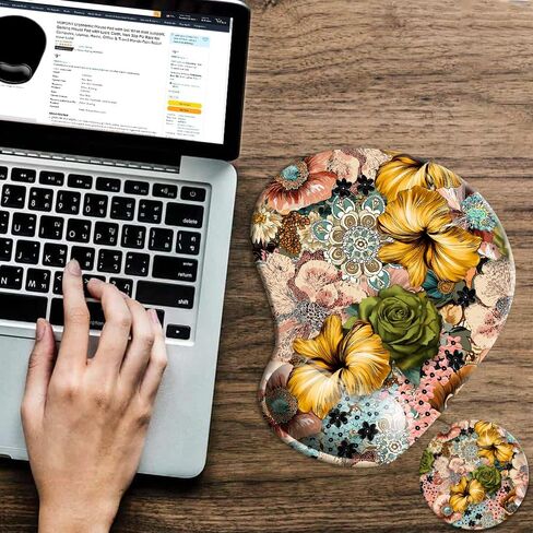 HOPONY Gel Wrist Rest Mouse Pad-Ergonomic Office Mousepad with Wrist Support-Non-Slip,Design Desk Accessories Mat for Home&Game Decor Purple Dragon in Kuwait