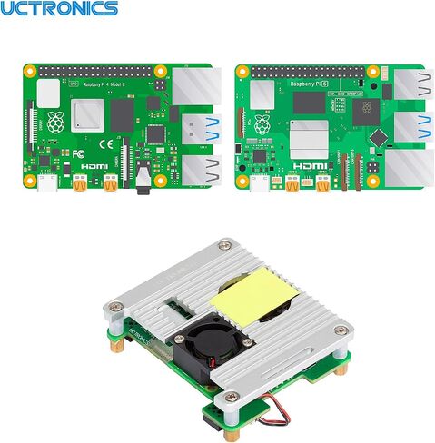 Uctronics for Raspberry Pi 5 PoE Hat, 5V 4.5A Power Over Ethernet for Raspberry Pi 4B, 3B+, Support IEEE 802.3af or 802.3at PoE Standard PoE+ Hat with Active Cooling Fan in Saudi Arabia