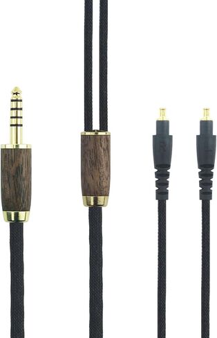كابل صوت بديل NewFantasia 4.4 مم كابل متوازن متوافق مع Audio-Technica ATH-MSR7b ATH-SR9 ATH-ESW990H ATH-AP2000Ti سماعة رأس 6N OCC سلك نحاسي مطلي بالفضة وغطاء من خشب الجوز in Kuwait