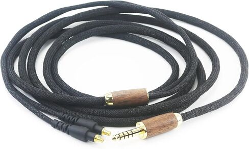 كابل صوت بديل NewFantasia 4.4 مم كابل متوازن متوافق مع Audio-Technica ATH-MSR7b ATH-SR9 ATH-ESW990H ATH-AP2000Ti سماعة رأس 6N OCC سلك نحاسي مطلي بالفضة وغطاء من خشب الجوز in Kuwait