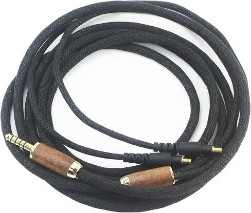 كابل صوت بديل NewFantasia 4.4 مم كابل متوازن متوافق مع Audio-Technica ATH-MSR7b ATH-SR9 ATH-ESW990H ATH-AP2000Ti سماعة رأس 6N OCC سلك نحاسي مطلي بالفضة وغطاء من خشب الجوز in Kuwait