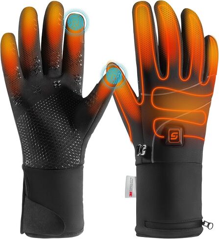 Heated Gloves with Rechargeable 7.4V 2800mAh Battery for Men and Women,Wear-Resistant Heated Work Gloves,Thin, Soft in Saudi Arabia