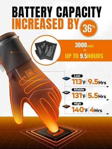 Heated Gloves with Rechargeable 7.4V 2800mAh Battery for Men and Women,Wear-Resistant Heated Work Gloves,Thin, Soft in Saudi Arabia