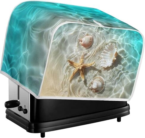 Toaster Cover Beach Seashells Starfishes Print 2 Slice Appliance Cover with Hang Loop Bread Baker Toaster Cover for Kitchen in Saudi Arabia