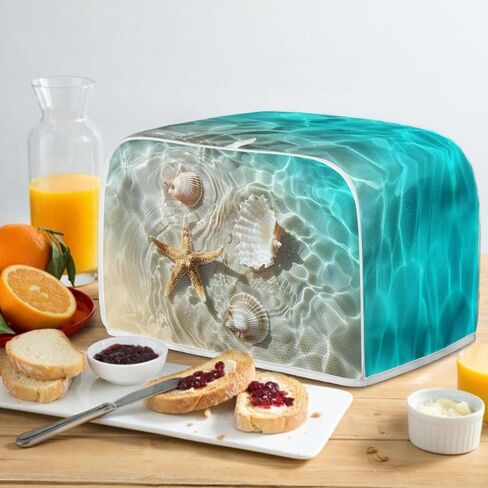 Toaster Cover Beach Seashells Starfishes Print 2 Slice Appliance Cover with Hang Loop Bread Baker Toaster Cover for Kitchen in Saudi Arabia