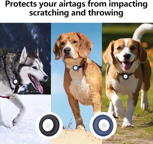 Airtag Dog Collar,Silicone Tracking Airtag Dog Collar Holder, Durable and Lightweight Airtag Collar for pet,Apple AirTag for pet Collar (2 Pack)(Red & Blue) in Saudi Arabia