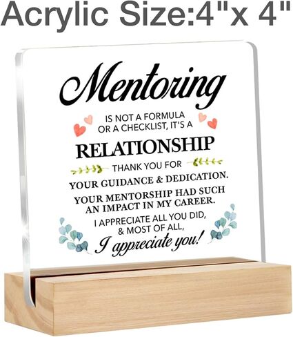 Gifts for Leader Mentor Boss Clear Desk Decorative Sign Colleague Gift for New Joy Going Away Leaving Acrylic Sign with Stand Table Plaque Sign Keepsake Home Office Decor in Saudi Arabia