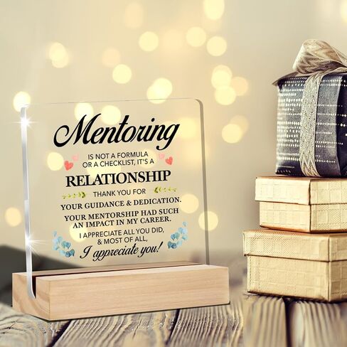 Gifts for Leader Mentor Boss Clear Desk Decorative Sign Colleague Gift for New Joy Going Away Leaving Acrylic Sign with Stand Table Plaque Sign Keepsake Home Office Decor in Saudi Arabia