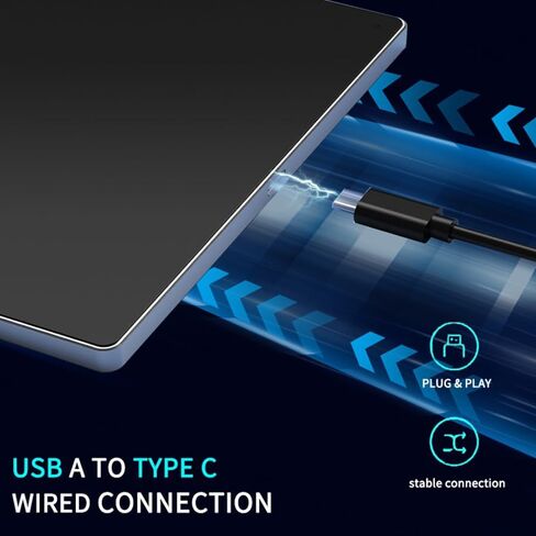 JOMAA Wired touchpad Supports Multi Gesture Control, Wired Trackpad Mouse with Multi-Touch Navigation for Windows 10/11 Laptop Notebook Computer (Black) in Kuwait