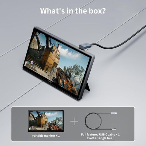 شاشة لمس محمولة PeakDo مقاس 7 بوصات، شاشة صغيرة 1080 بكسل 60 هرتز، شاشة HDMI صغيرة USB C، شاشة IPS LCD خفيفة الوزن للغاية وخفيفة الوزن وشاشة ثانية لتشغيل الألعاب، PS5، Xbox، Switch، الكمبيوتر المحمول، الكمبيوتر الشخصي in Kuwait
