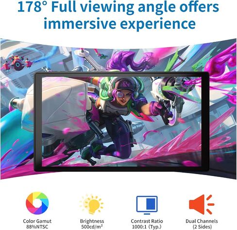شاشة لمس محمولة PeakDo مقاس 7 بوصات، شاشة صغيرة 1080 بكسل 60 هرتز، شاشة HDMI صغيرة USB C، شاشة IPS LCD خفيفة الوزن للغاية وخفيفة الوزن وشاشة ثانية لتشغيل الألعاب، PS5، Xbox، Switch، الكمبيوتر المحمول، الكمبيوتر الشخصي in Kuwait
